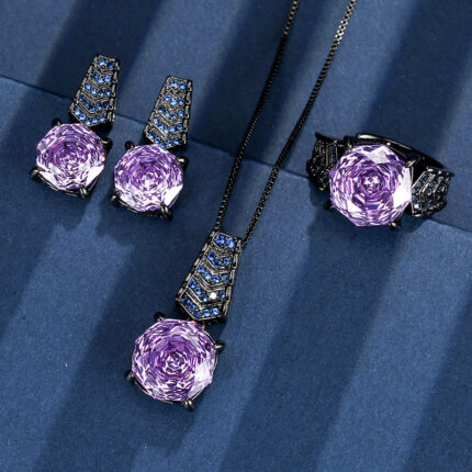 High carbon content, with the main component being the same carbon element as real diamonds. Highly simulated diamond, Redion cut, high-quality texture, true color, Roland temperament, light luxury set, main stone 14-12mm