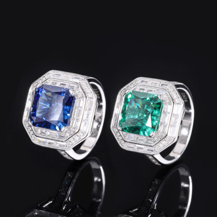 The top cutting technology of S925 Caibao is the best-selling high carbon content product, and its main component carbon element is the same as real diamond. Highly simulated diamond Redon cut, sparkling crushed ice cut, Princess Square 10 * 10 luxury ring jewelry